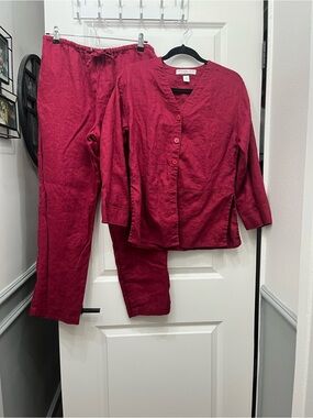 Josephine Chaus 100% Linen 2-piece Set Small Petite